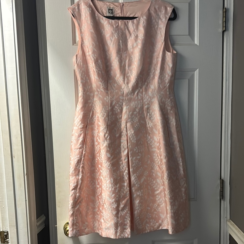 Anne Klein Pink Sleeveless A-line Midi Dress